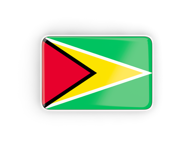 Rectangular icon with frame. Download flag icon of Guyana at PNG format