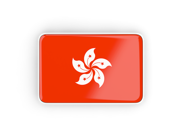 Rectangular icon with frame. Download flag icon of Hong Kong at PNG format