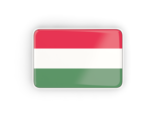 Rectangular icon with frame. Download flag icon of Hungary at PNG format