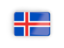 Iceland. Rectangular icon with frame. Download icon.