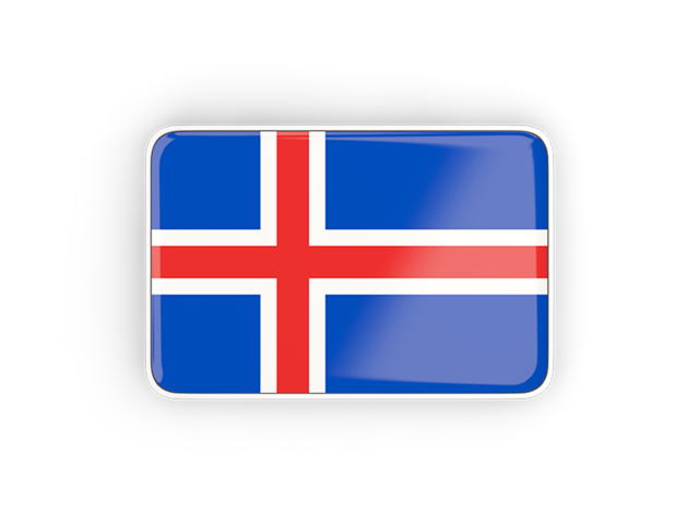 Rectangular icon with frame. Download flag icon of Iceland at PNG format