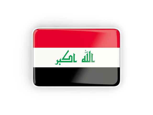 Rectangular icon with frame. Download flag icon of Iraq at PNG format