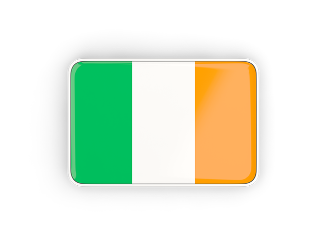 Прямоугольная иконка с рамкой. Скачать флаг. Ирландия
