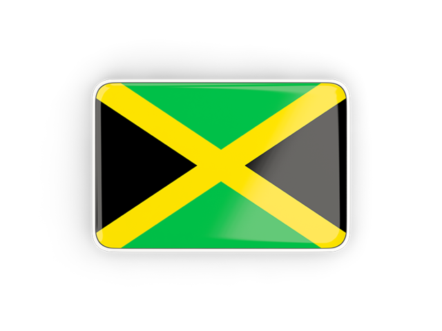 Прямоугольная иконка с рамкой. Скачать флаг. Ямайка