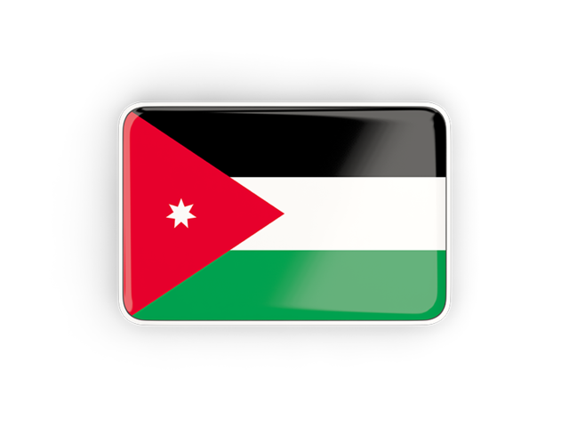 Rectangular icon with frame. Download flag icon of Jordan at PNG format