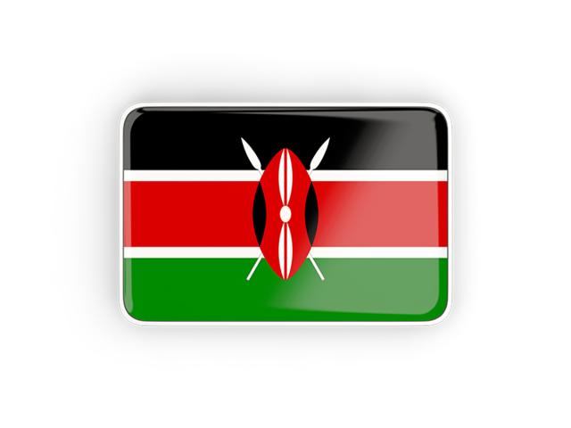 Rectangular icon with frame. Download flag icon of Kenya at PNG format