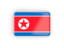 North Korea. Rectangular icon with frame. Download icon.