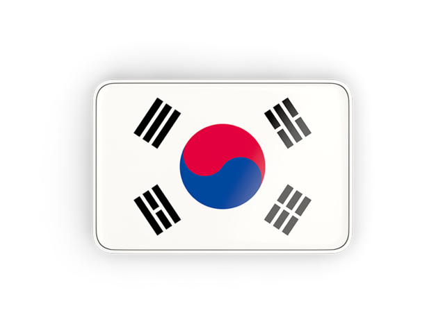 Rectangular icon with frame. Download flag icon of South Korea at PNG format