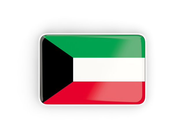 Rectangular icon with frame. Download flag icon of Kuwait at PNG format