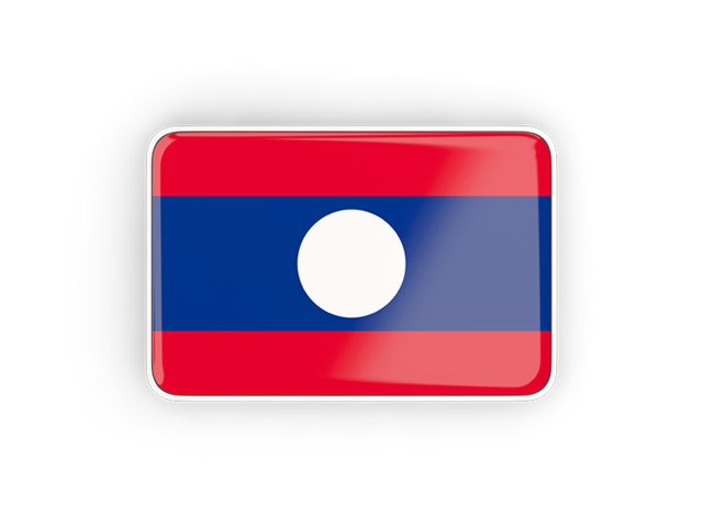 Rectangular icon with frame. Download flag icon of Laos at PNG format