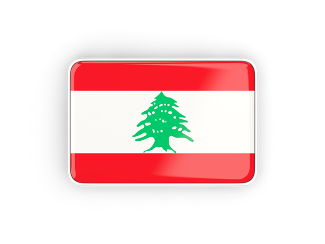 Rectangular icon with frame. Download flag icon of Lebanon at PNG format