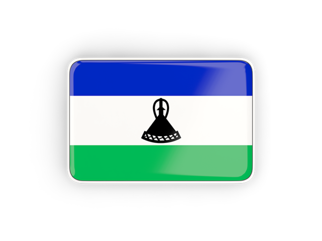 Rectangular icon with frame. Download flag icon of Lesotho at PNG format