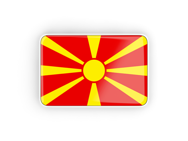 Прямоугольная иконка с рамкой. Скачать флаг. Македония