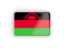 Malawi. Rectangular icon with frame. Download icon.