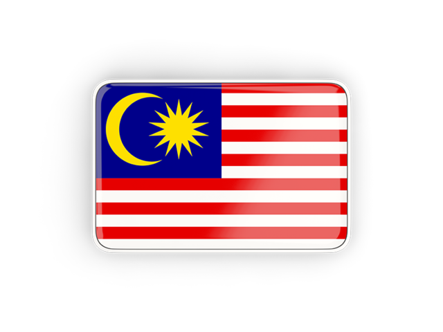Прямоугольная иконка с рамкой. Скачать флаг. Малайзия