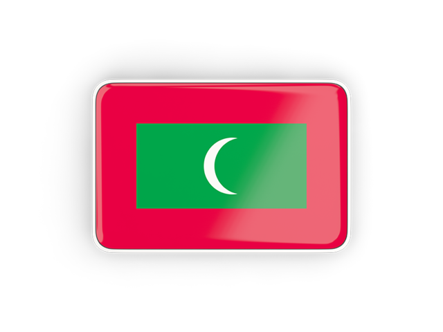 Прямоугольная иконка с рамкой. Скачать флаг. Мальдивы