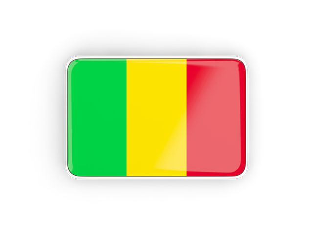 Rectangular icon with frame. Download flag icon of Mali at PNG format