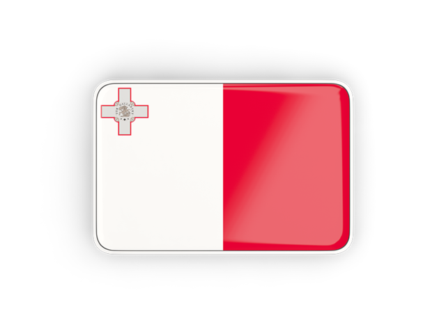 Прямоугольная иконка с рамкой. Скачать флаг. Мальта