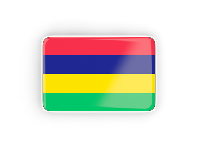 Rectangular icon with frame. Download flag icon of Mauritius at PNG format