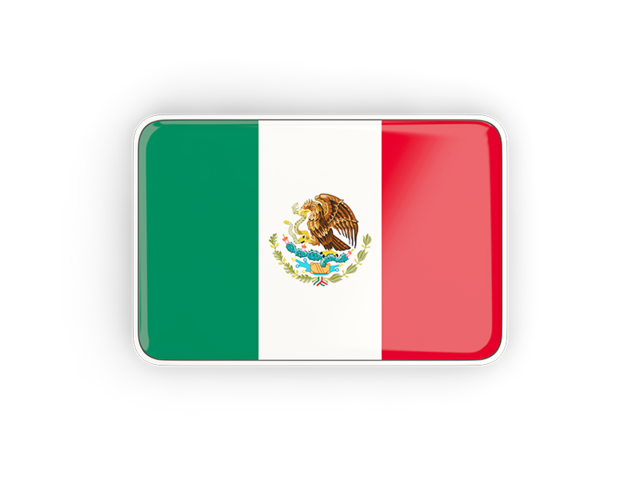 Rectangular icon with frame. Download flag icon of Mexico at PNG format