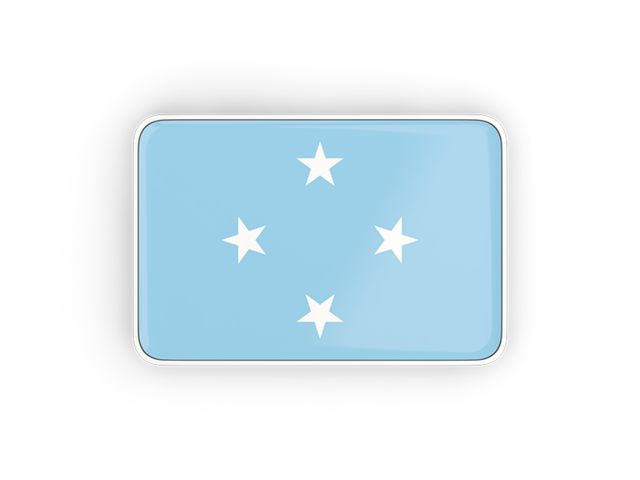 Rectangular icon with frame. Download flag icon of Micronesia at PNG format