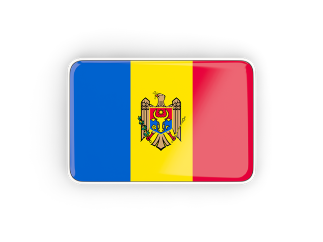 Rectangular icon with frame. Download flag icon of Moldova at PNG format