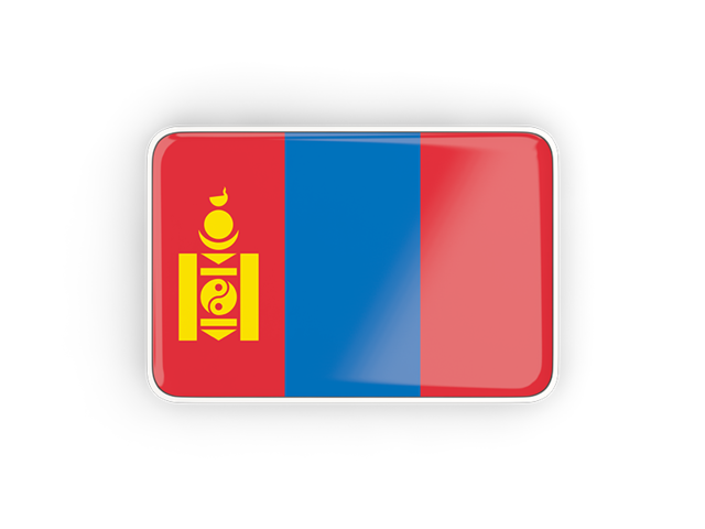 Rectangular icon with frame. Download flag icon of Mongolia at PNG format