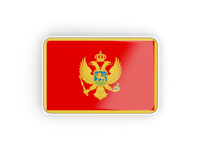 Rectangular icon with frame. Download flag icon of Montenegro at PNG format