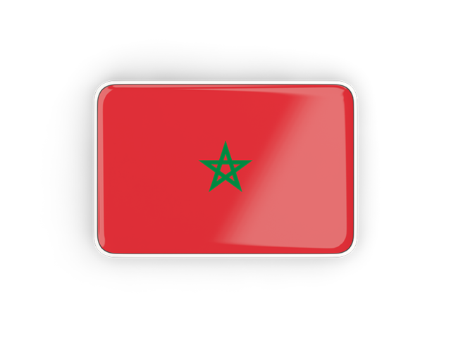 Rectangular icon with frame. Download flag icon of Morocco at PNG format