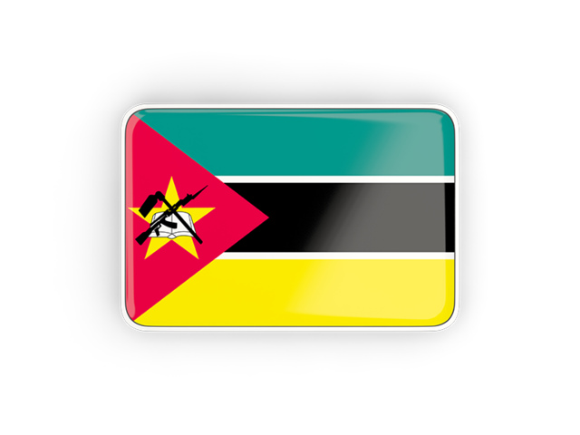 Rectangular icon with frame. Download flag icon of Mozambique at PNG format