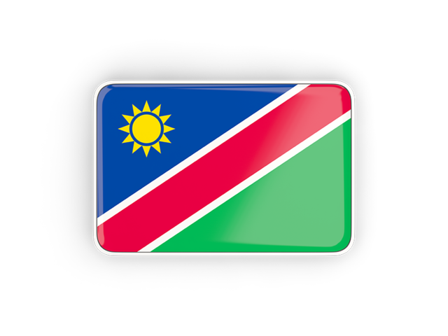 Прямоугольная иконка с рамкой. Скачать флаг. Намибия