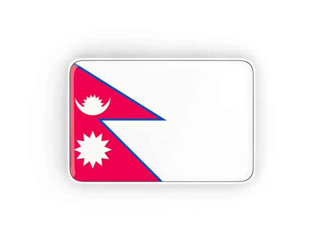 Rectangular icon with frame. Download flag icon of Nepal at PNG format