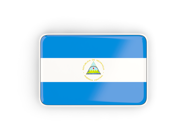 Rectangular icon with frame. Download flag icon of Nicaragua at PNG format