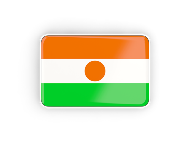 Rectangular icon with frame. Download flag icon of Niger at PNG format