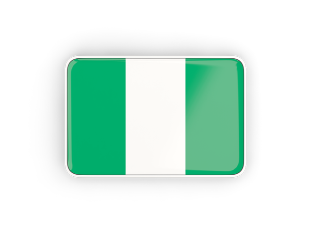 Rectangular icon with frame. Download flag icon of Nigeria at PNG format