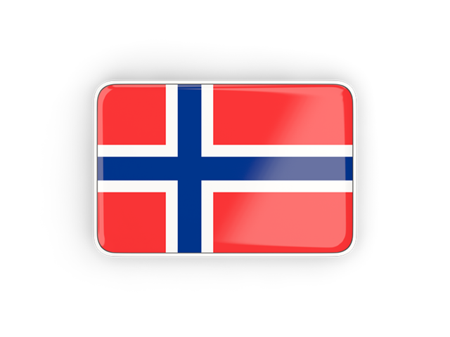 Прямоугольная иконка с рамкой. Скачать флаг. Норвегия