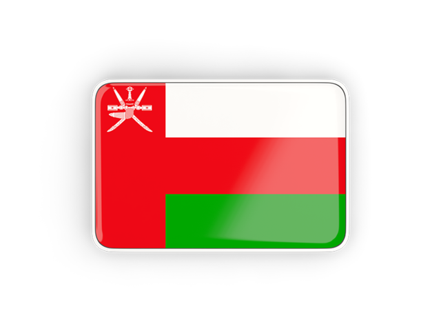 Rectangular icon with frame. Download flag icon of Oman at PNG format