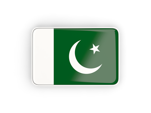 Rectangular icon with frame. Download flag icon of Pakistan at PNG format