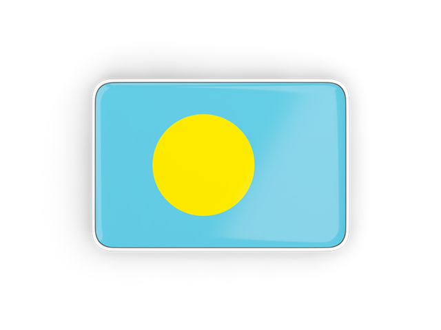 Rectangular icon with frame. Download flag icon of Palau at PNG format