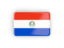 Парагвай. Прямоугольная иконка с рамкой. Скачать иллюстрацию.