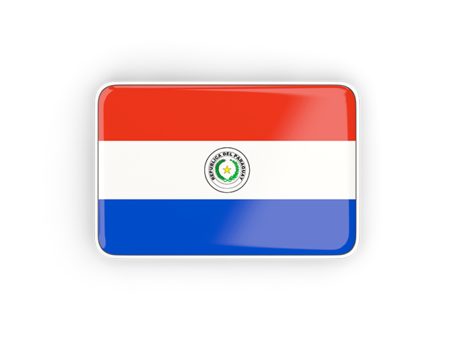 Rectangular icon with frame. Download flag icon of Paraguay at PNG format