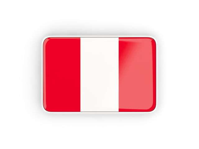 Rectangular icon with frame. Download flag icon of Peru at PNG format