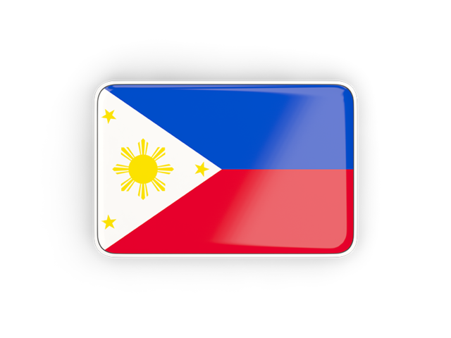 Прямоугольная иконка с рамкой. Скачать флаг. Филиппины
