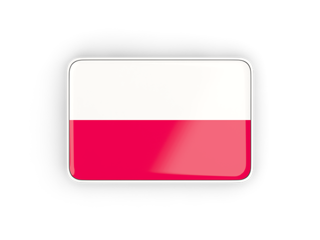 Rectangular icon with frame. Download flag icon of Poland at PNG format