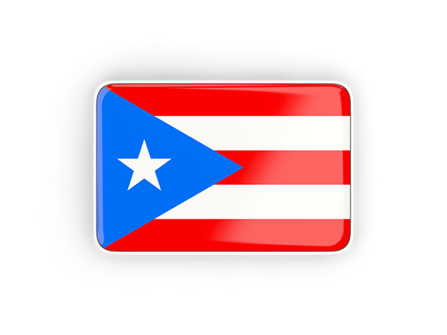 Прямоугольная иконка с рамкой. Скачать флаг. Пуэрто-Рико