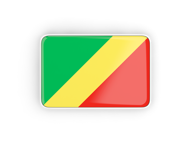 Прямоугольная иконка с рамкой. Скачать флаг. Республика Конго