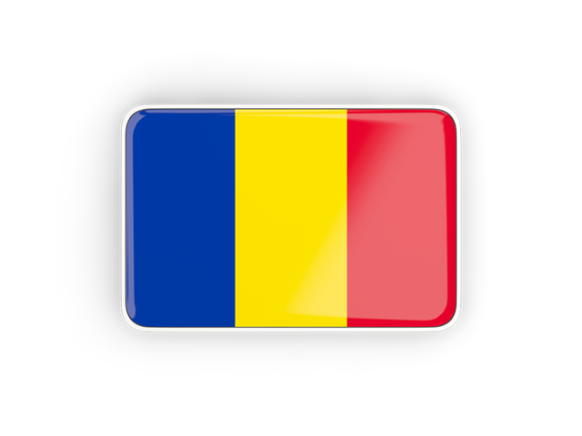 Rectangular icon with frame. Download flag icon of Romania at PNG format