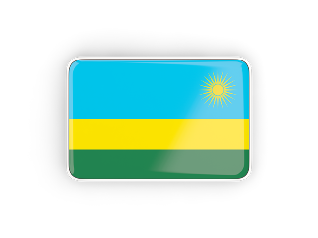 Rectangular icon with frame. Download flag icon of Rwanda at PNG format