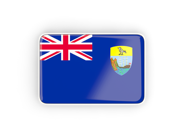Прямоугольная иконка с рамкой. Скачать флаг. Острова Святой Елены, Вознесения и Тристан-да-Кунья