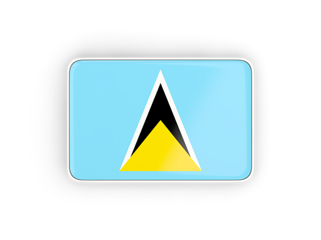 Rectangular icon with frame. Download flag icon of Saint Lucia at PNG format